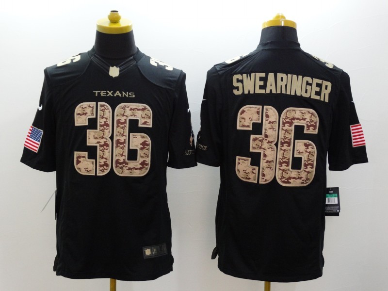 Men's Houston Texans D. J. Swearinger #36 Black Jersey